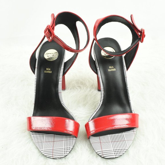 exe Ankle Strap High Heels Red, Black & White Open Toe Size 40 - Picture 3 of 11